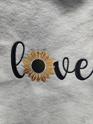Embroidered Sunflower Love Sweatshirt - image4